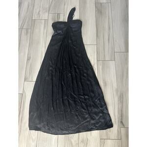 BCBG Max Azria Formal Prom Evening One Shoulder Sequin Black Dress Womens 02